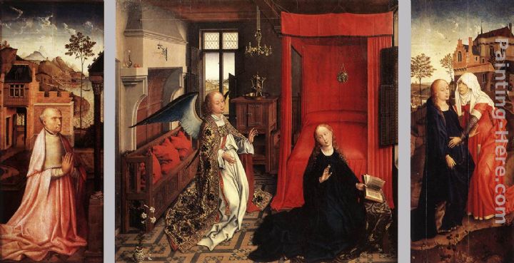 Annunciation Triptych painting - Rogier van der Weyden Annunciation Triptych art painting